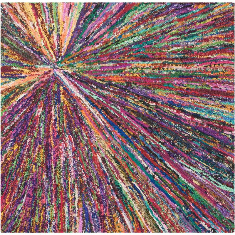 Nantucket NAN319 Hand Tufted Indoor Area Rug - Multi - 4'x4' - Safavieh