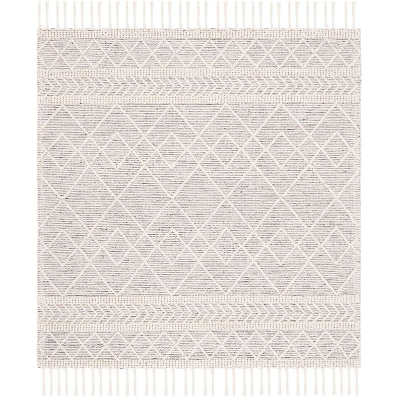 Natura NAT339 Hand Woven Area Rug - Ivory/Black - 6'x6' - Safavieh.