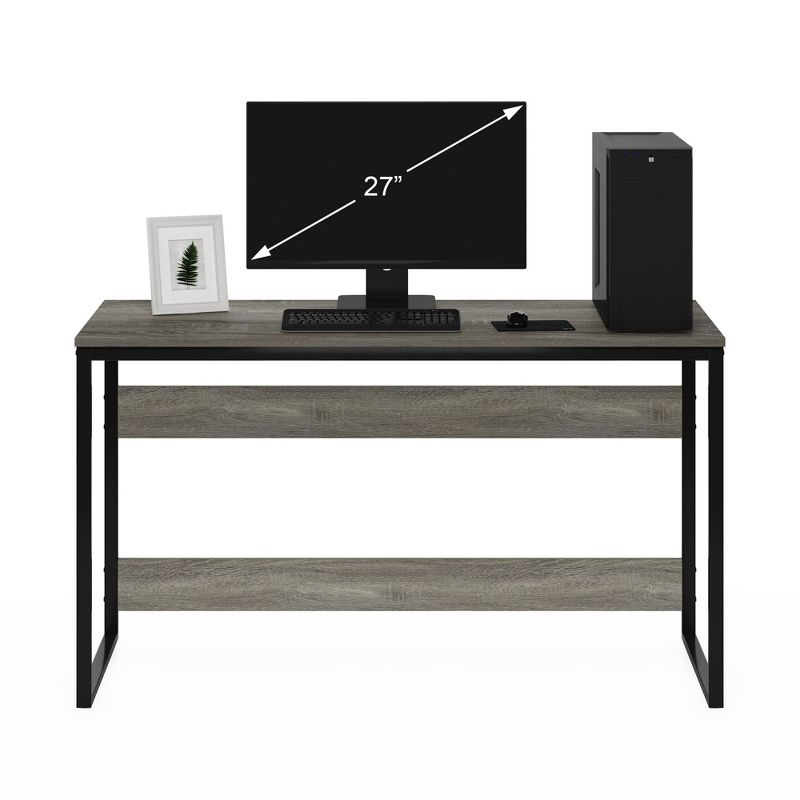 Furinno Modern 52" Wide Computer Desk Metal Frame Writing Study Laptop Table Home Office Workstation,French Oak Grey