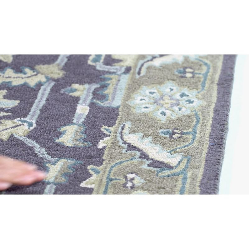Blossom BLM217 Hand Tufted Area Rug - Dark Grey/Light Brown - 8'x10' - Safavieh.
