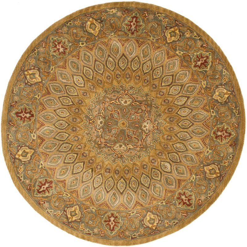 Heritage HG914 Hand Tufted Area Rug - Light Brown/Grey - 3'6" round - Safavieh.