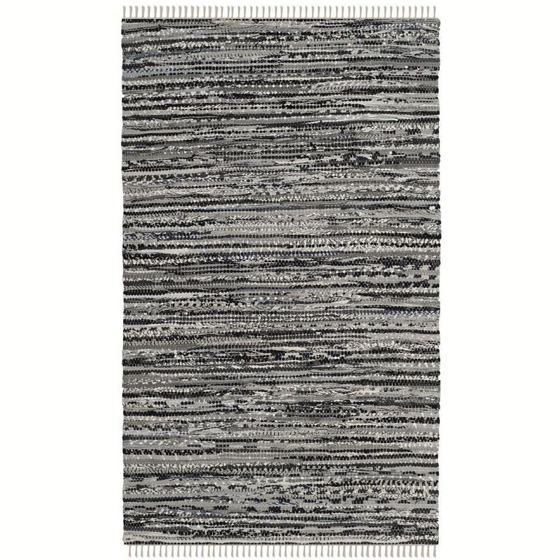 Rag Rug RAR128 Hand Woven Indoor Accent Rug - Grey - 2'x3' - Safavieh.