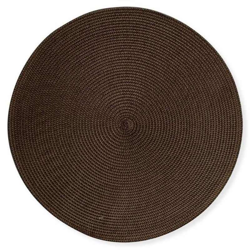 tagltd Round Woven Chocolate Placemat Set of 4