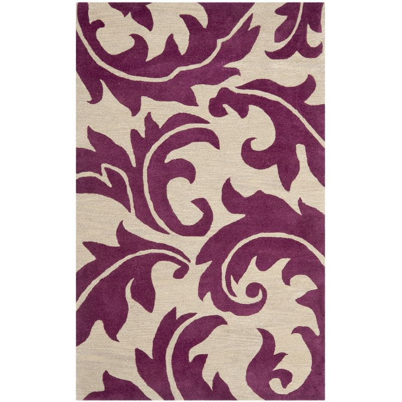 Soho SOH841 Hand Tufted Accent Rug - Purple/Beige - 2'x3' - Safavieh.