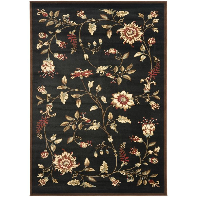 Lyndhurst LNH552 Power Loomed Area Rug - Black/Multi - 5'3"x7'6" - Safavieh