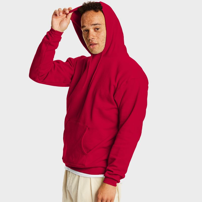 Hanes EcoSmart Men's Fleece Hoodie Deep Red S