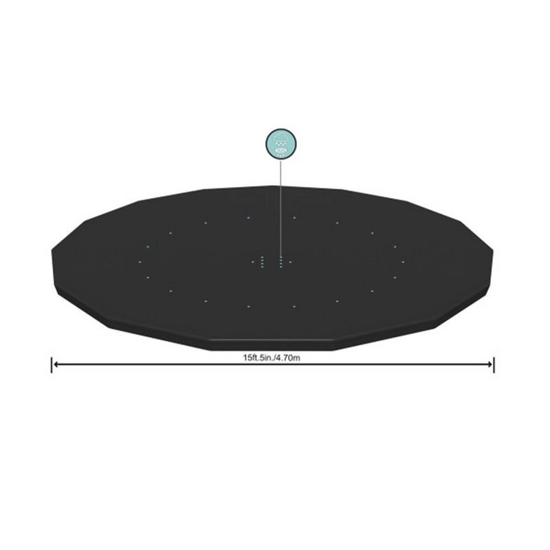 Bestway Round Pool Cover Accessory for 15 Foot Above Ground Framed Swimming Pools and Round Inflatable Ring Pools, Black (Cover Only)