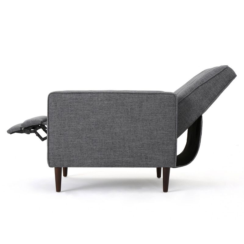 Mervynn Mid-Century Recliner Gray - Christopher Knight Home: Button Tufted, Beech Wood Legs