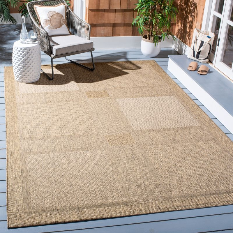 Courtyard CY1928 Power Loomed Indoor and Outdoor Area Rug - Brown/Natural - 5'3"x7'7" - Safavieh