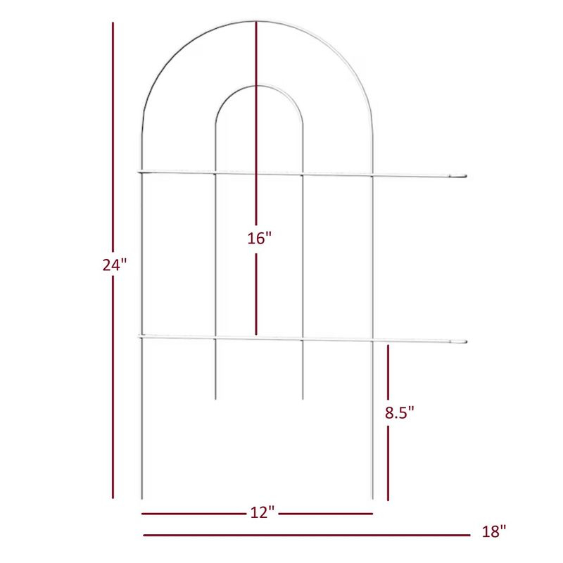 Origin Point Garden Craft Round Folding Border Fence, White, 10' L x 24" H