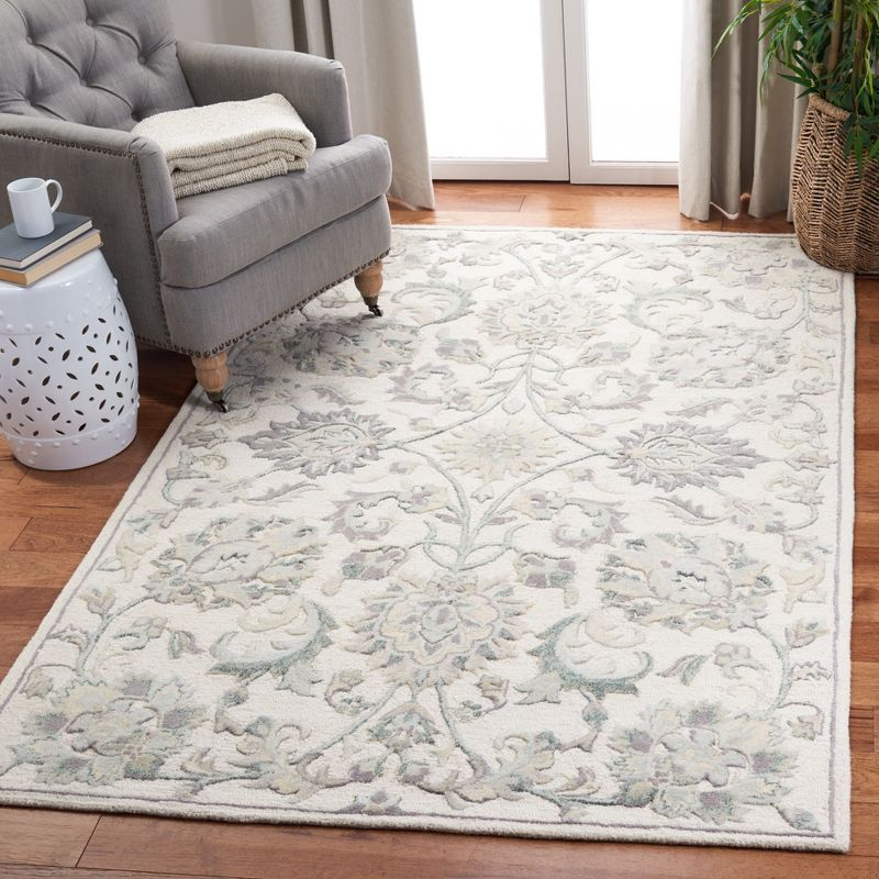 Glamour GLM624 Hand Tufted Indoor Area Rug - Ivory/Grey - 4'x6' - Safavieh