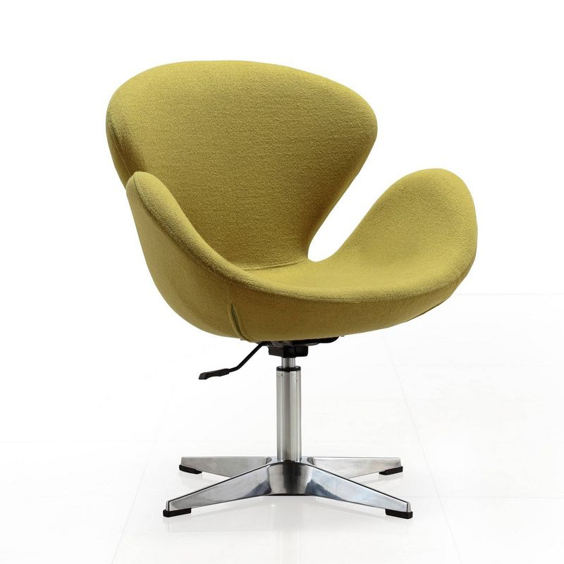 Set of 2 Raspberry Faux Leather Adjustable Swivel Chairs Green - Manhattan Comfort
