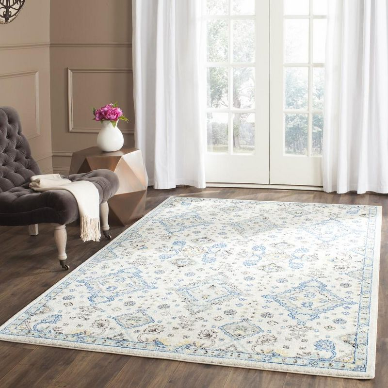 Evoke EVK224 Power Loomed Area Rug - Ivory/Light Blue - 4'x6' - Safavieh.