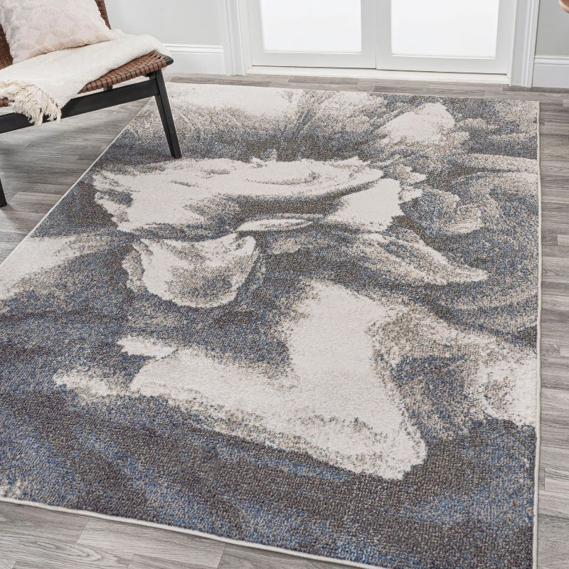 3' x 5' Petalo Abstract Two-Tone Modern Area Rug, Gray/Cream - JONATHAN Y