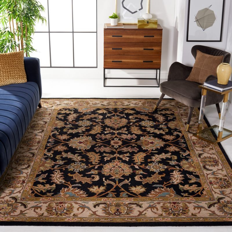 Heritage HG628 Hand Tufted Area Rug - Black/Beige - 7'6"x9'6" - Safavieh.