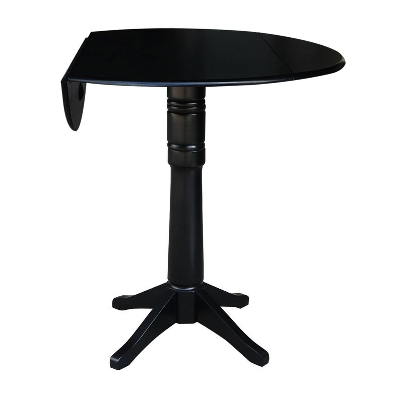 42.3" Sandon Bar Height Round Dual Drop Leaf Dining Table Black - International Concepts