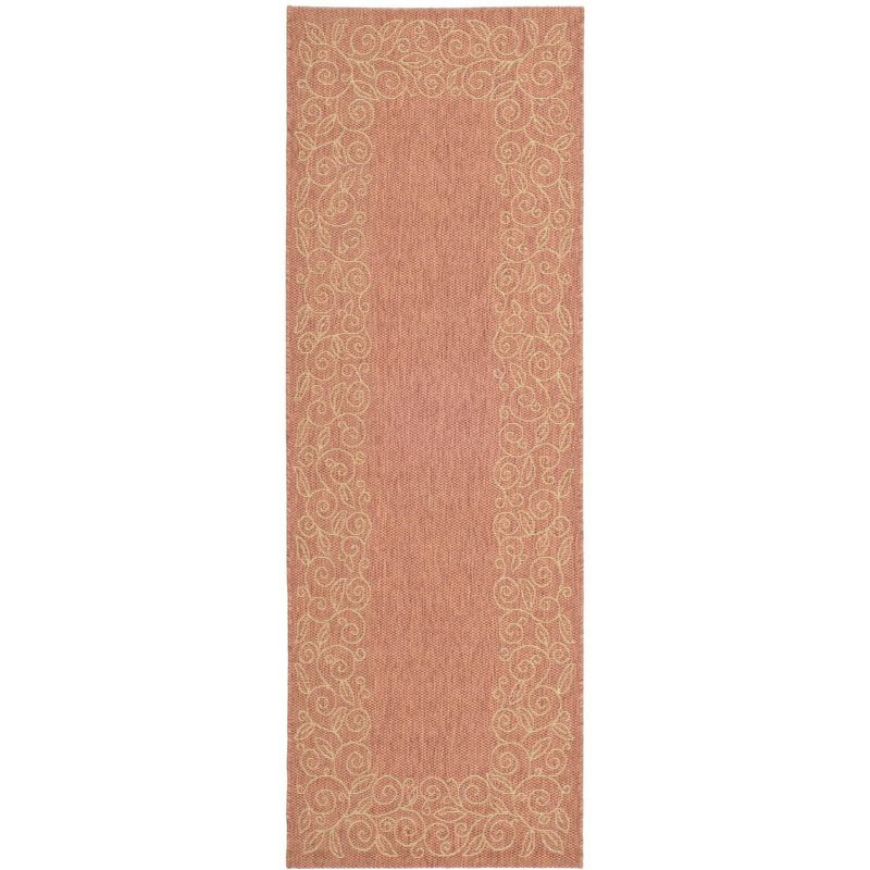 Courtyard CY5139 Power Loomed Indoor and Outdoor Runner Rug - Terracotta/Beige - 2'3"x6'7" - Safavieh