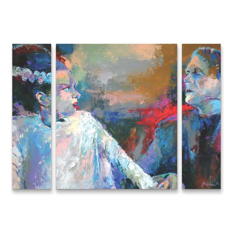 Richard Wallich 'Frankenstein and His Wife' Multi Panel Art Set Large 3 Piece