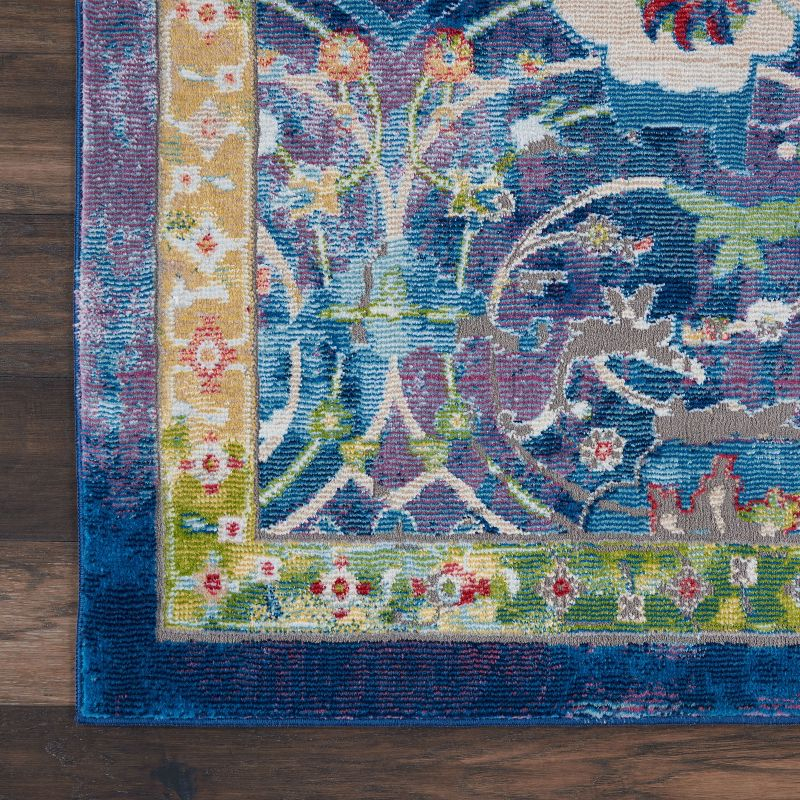Nourison Global Vintage 7'10" x 9'10" (8' x 10') Blue Area Rug Oushak Vintage Center Medallion by Nourison