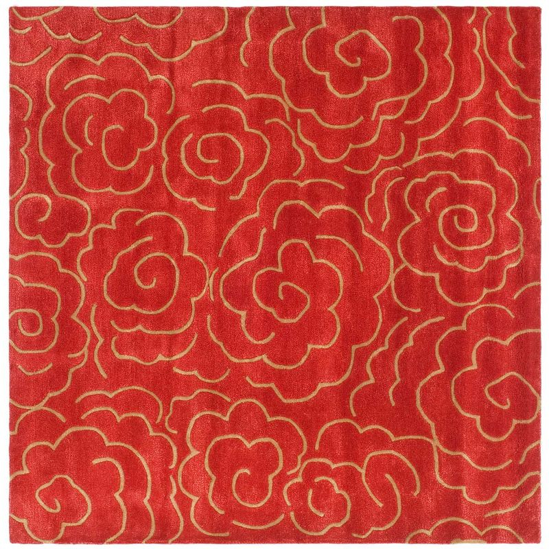 Soho SOH812 Hand Tufted Area Rug - Red - 8'x8' - Safavieh.