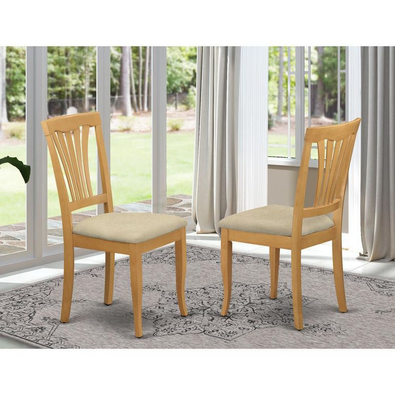 East West Furniture, AVC-OAK-C Avon Chair With Cushion Seat - Oak Finish