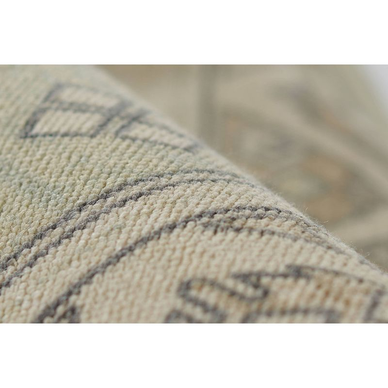 Momeni 2'x3' Anatolia Sylm Medallion Machine Loomed Accent Rug Sage Green: Wool & Nylon, Low Pile, Indoor Classic Pattern