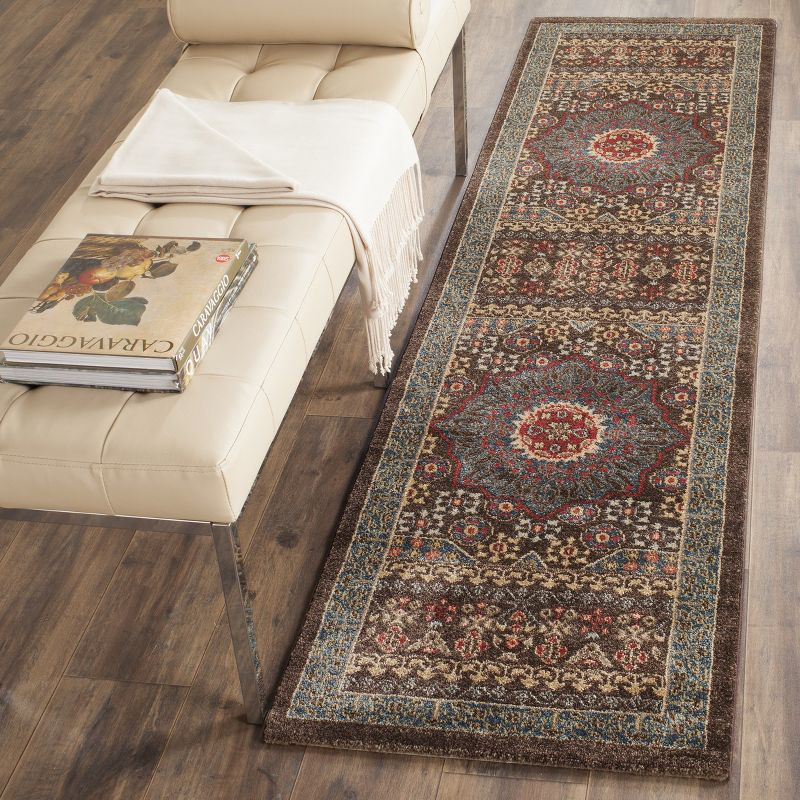 Mahal MAH620 Power Loomed Indoor Runner Rug - Navy/Red - 2'2"x8' - Safavieh.