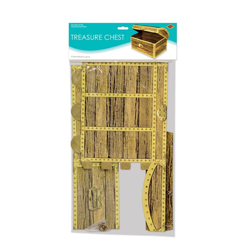 Beistle Treasure Chest Box, 11.75" x 8", (1/Pkg) Multicolored