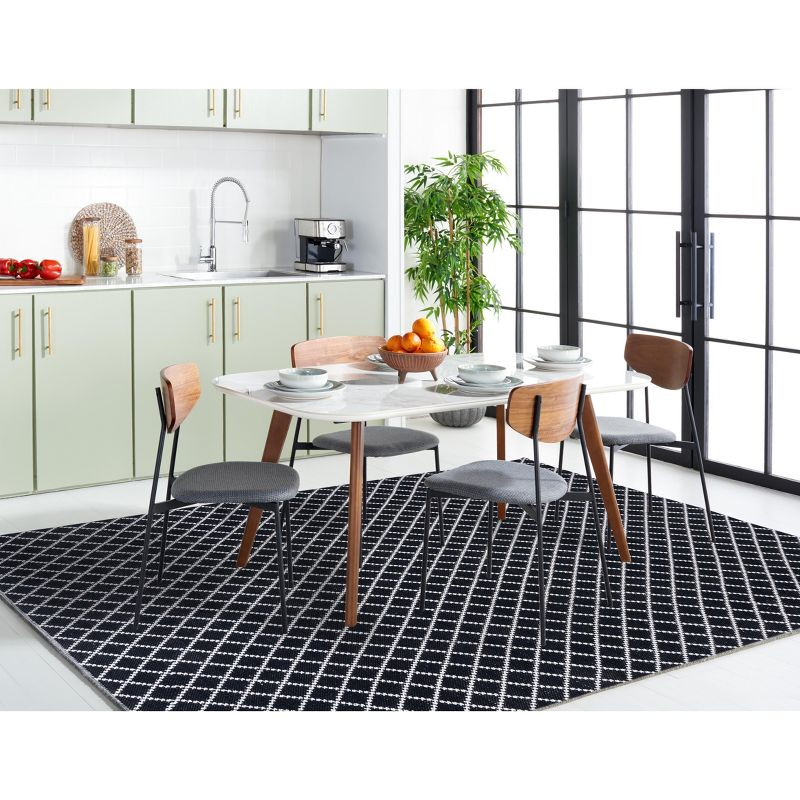 Montauk MTK706 Hand Woven, Flat Weave Indoor Area Rug - Black/Ivory - 5'x8' - Safavieh