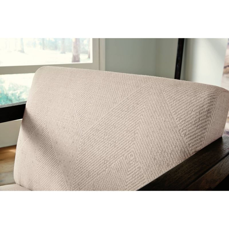 Signature Design by Ashley Alarick Accent Chair Cream: Upholstered Wooden Legs, Vintage Style