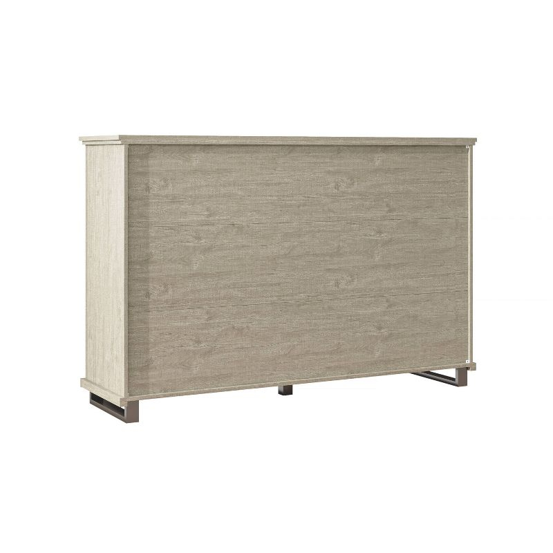 64" Dresser with 9 Drawers Beige - Accent Furniture: Bedroom Storage, Farmhouse Style