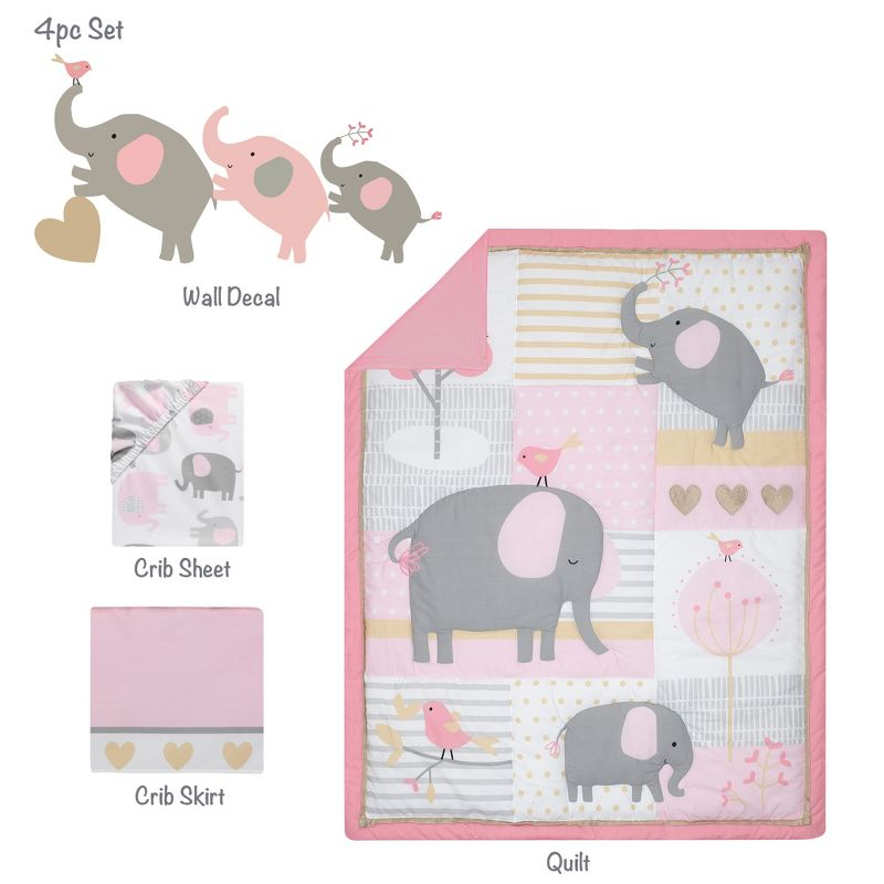 Bedtime Originals Eloise 4-Piece Nursery Baby Crib Bedding Set