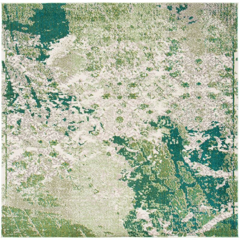 Madison MAD499 Power Loomed Indoor Accent Rug - Green/Ivory - 3'x3' - Safavieh