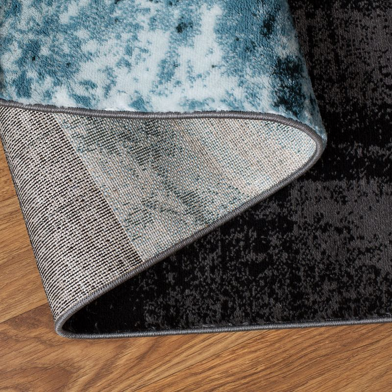 World Rug Gallery Abstract Circle Area Rug - GRAY 2'7"x10'