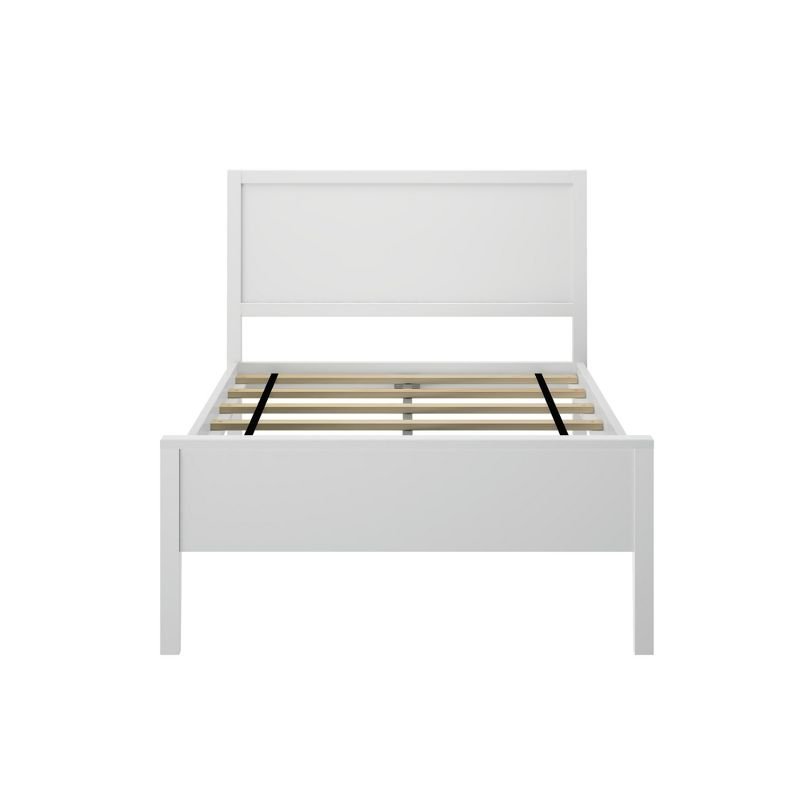 Max & Lily Twin Bed Frame, Solid Wood Classic Platform Bed with Panel Headboard for Kids
