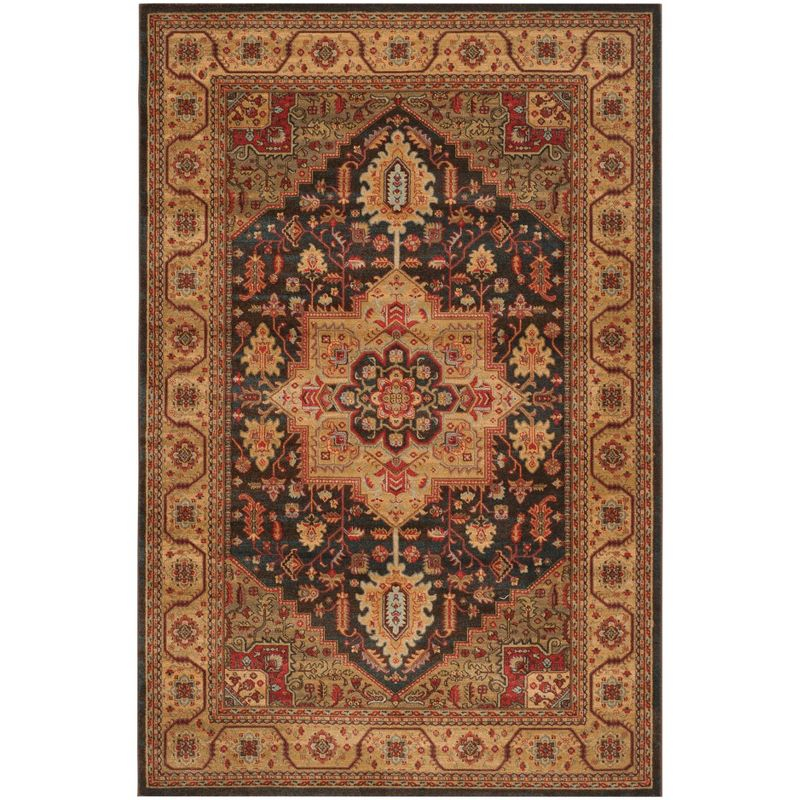 Mahal MAH656 Power Loomed Area Rug - Navy/Natural - 5'1"x7'7" - Safavieh.