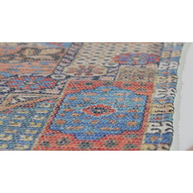 Saffron SFN541 Hand Loomed Area Rug - Orange/Blue - 4'x6' - Safavieh.