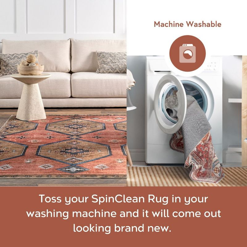 Nuloom Ariana Abstract 5x8 Machine Washable Indoor Area Rug for Living Room Bedroom Dining Room Kitchen, Grey/Beige