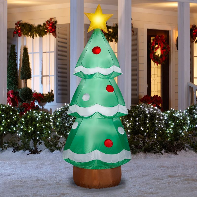 Gemmy Christmas Airblown Inflatable Tree OPP, 7 ft Tall, Multi