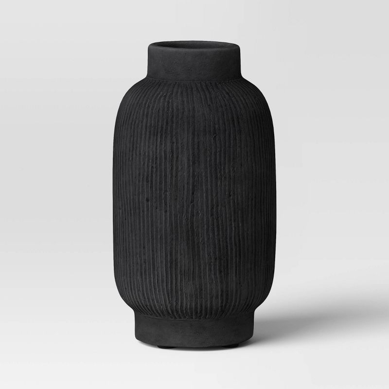 Tall Ceramic Vase Black - Threshold™: Watertight Tabletop Decor, Spot Clean, 12.5" Height
