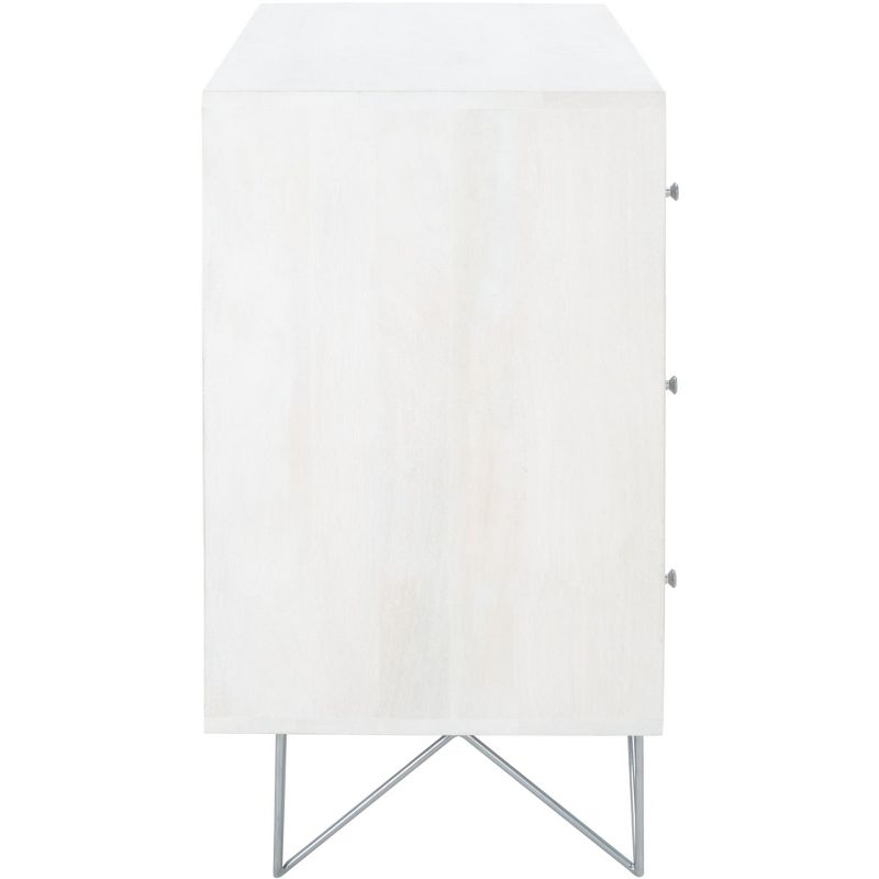 Marigold 3 Drawer Chest - White Washed/Silver - Safavieh