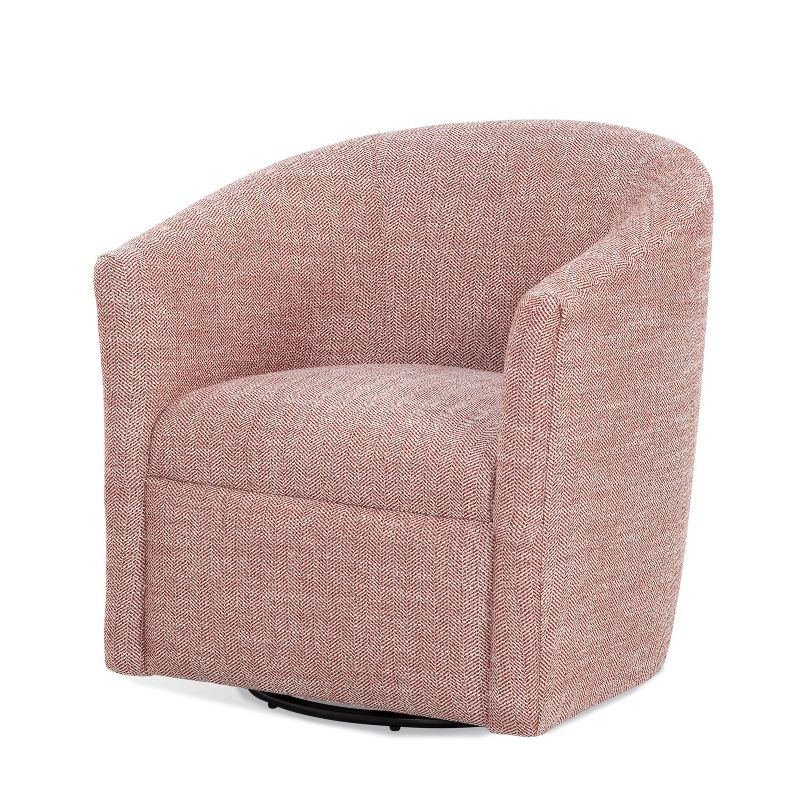 Comfort Pointe Lynton Swivel Accent Chair Henna: Upholstered Barrel, 360° Swivel, No Assembly Required