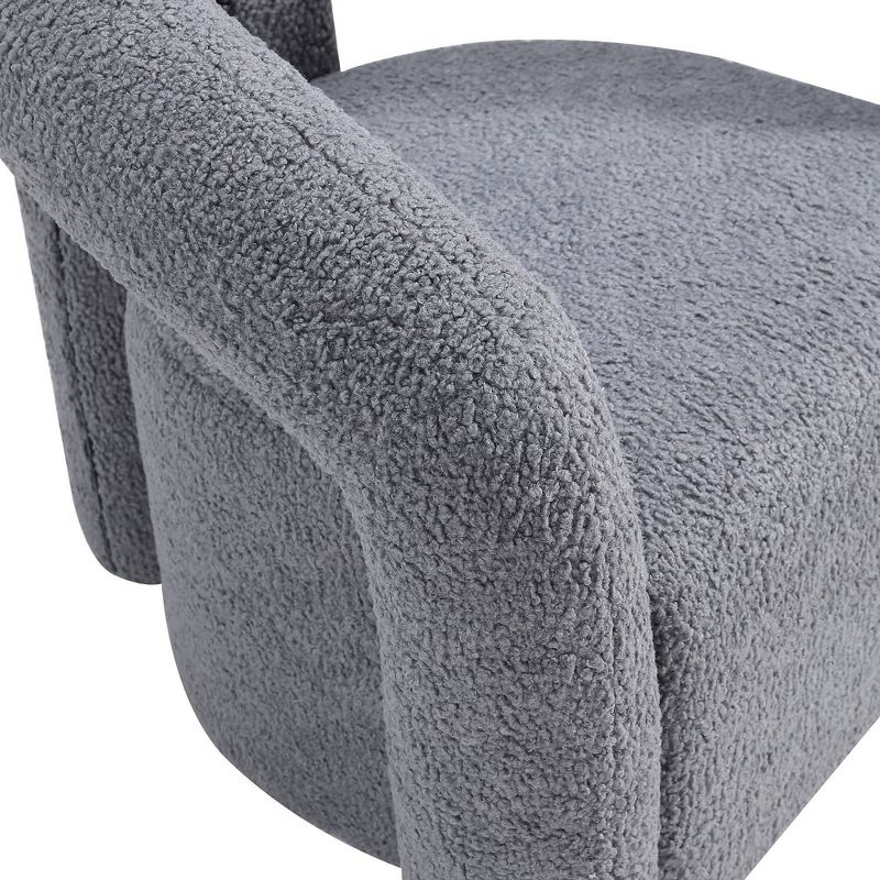 Manhattan Comfort Darian Modern Boucle Upholstered Accent Chair Gray: Pine Frame, Foam Cushion, No Assembly Required