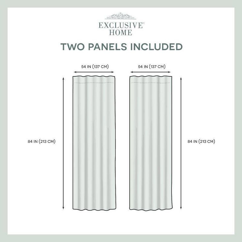 84"x54" Wilshire Back Tab Sheer Window Curtain Panels White - Exclusive Home: Botanical Floral Design, 2 Panels, Indoor Use