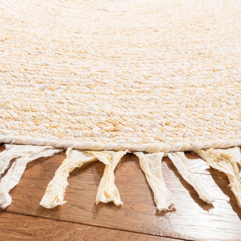 Braided BRD451 Hand Woven Area Rug - Beige - 4' round - Safavieh.