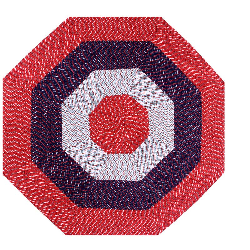 96" x 96" Country Stripe Collection Americana Stripe Reversible Indoor Area Utility Octagonal Rug - Better Trends