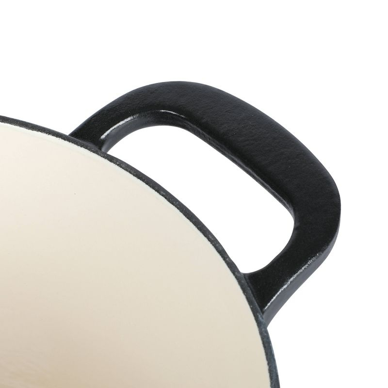 Martha Stewart Gatwick 7qt Enamel Cast Iron Dutch Oven Matte Black: Oven-Safe, Gas & Electric Compatible, 15" Diameter