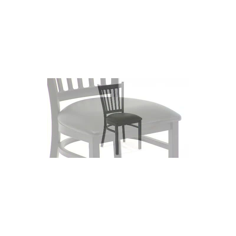Flash Furniture HERCULES Series Black Vertical Back Metal Restaurant Chair - Walnut Wood Seat
