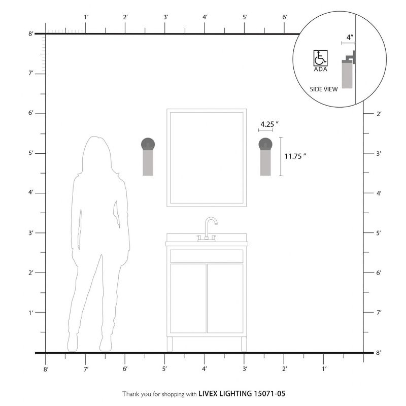 Livex Lighting Aero 1 - Light Sconce in  Polished Chrome