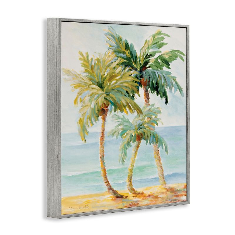 Stupell Industries Tropical Palm Trees on Sand Framed Giclee Art, Gray, 11" x 14"
